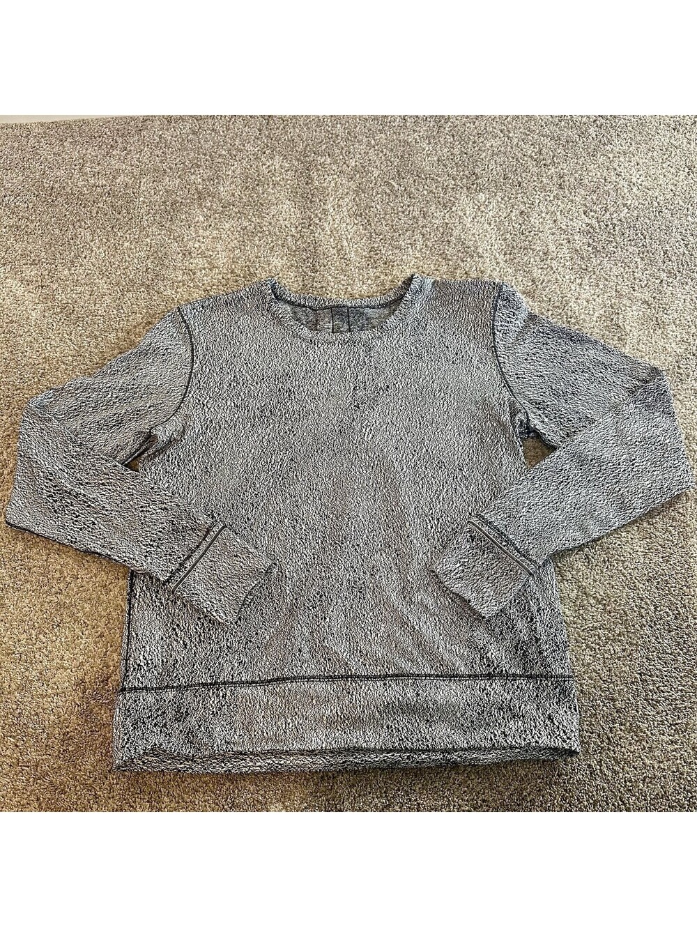 Lululemon Rush Hour Long Sleeve Running Luon Spray Jacquard White Black Size 10